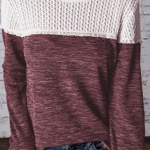 Burgundy Crochet Lace Top